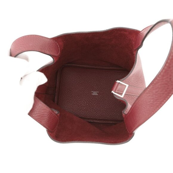 HERMES Picotin Lock Size PM Taurillon Clemence Rouge Grenat - Picture 12 of 13